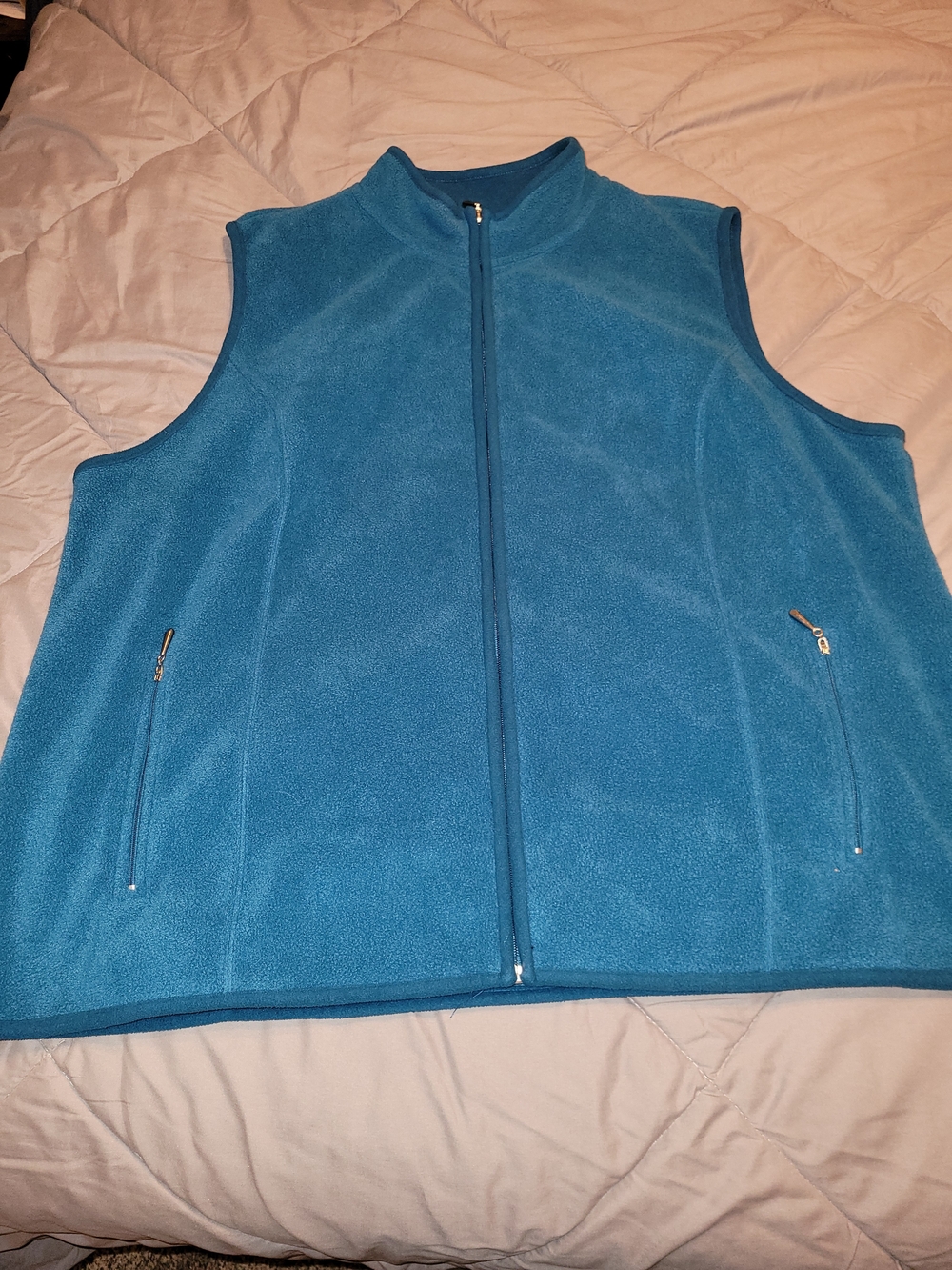 Karen Scott Teal Fleece Vest